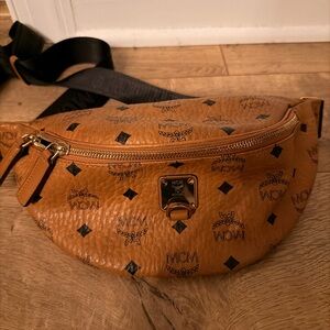 MCM Cognac Visetos Belt Bag
